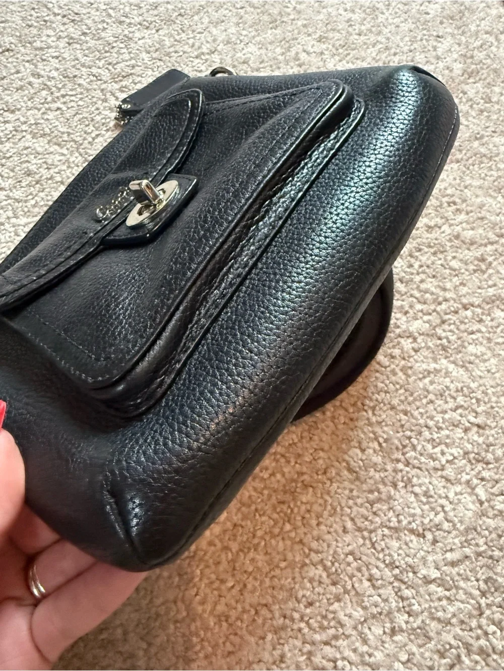 Coach Black Pebbled Leather Crossbody Bag